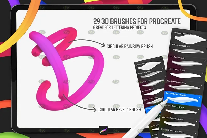 29个立体3D手绘｜Procreate笔刷详情图 7