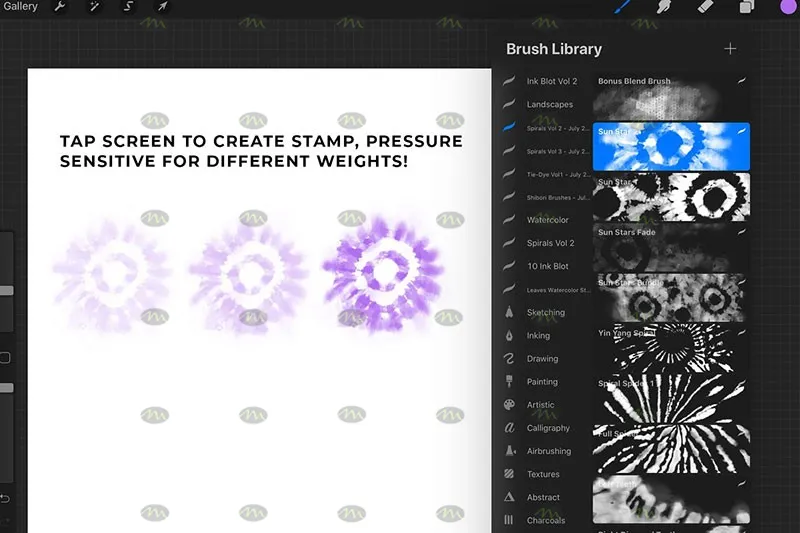 4个扎染图案｜Procreate笔刷详情图 6