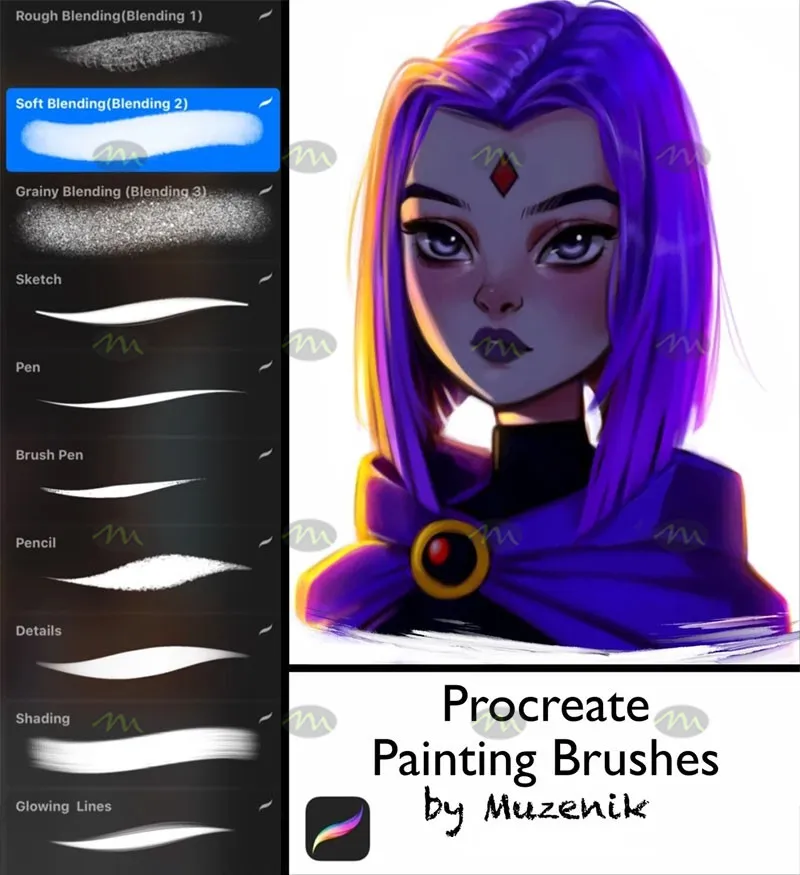 22个板绘画笔｜Procreate笔刷详情图 9
