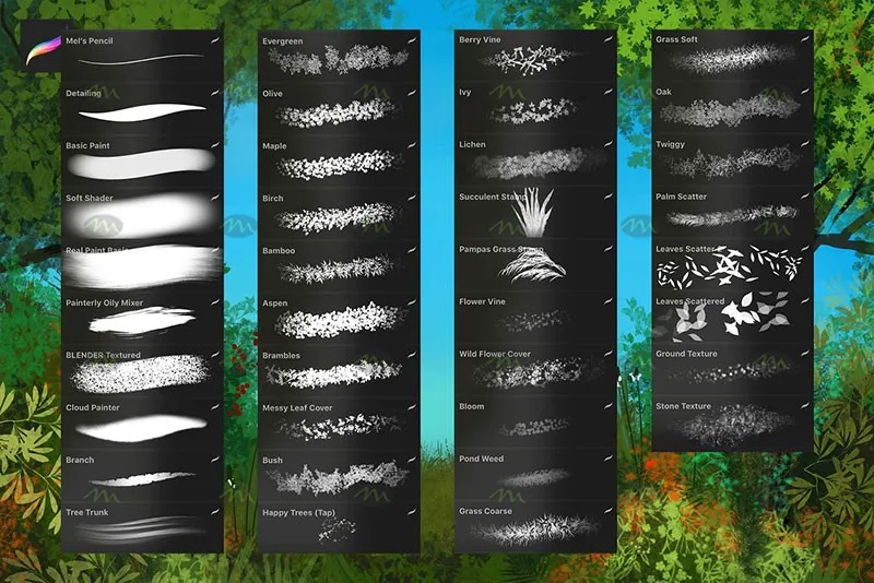 38个植物树叶｜Procreate笔刷详情图 6