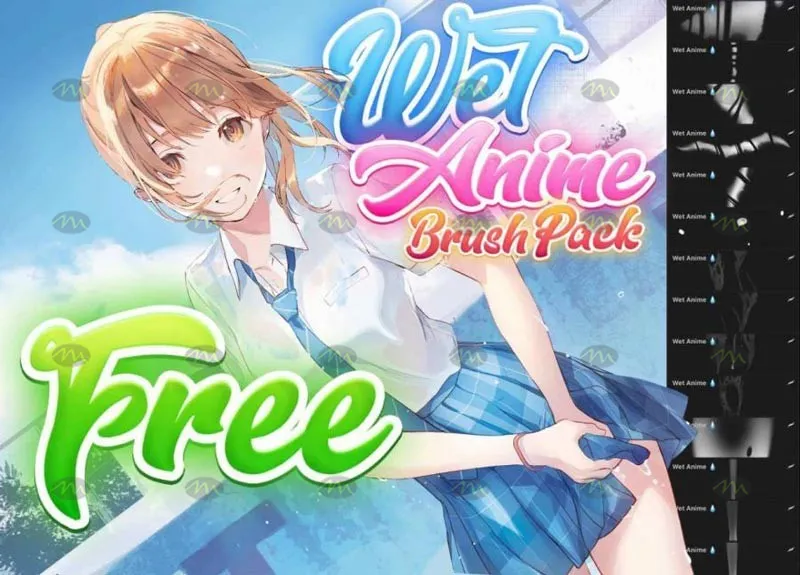 6个动漫湿透衣服效果｜Procreate笔刷详情图 8