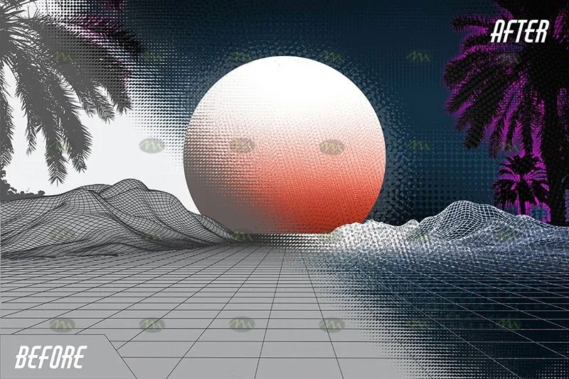 14个复古半色调波点｜Procreate笔刷详情图 6