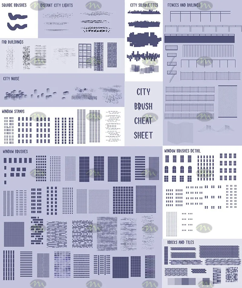 114个城市建筑景观｜Procreate笔刷详情图 9