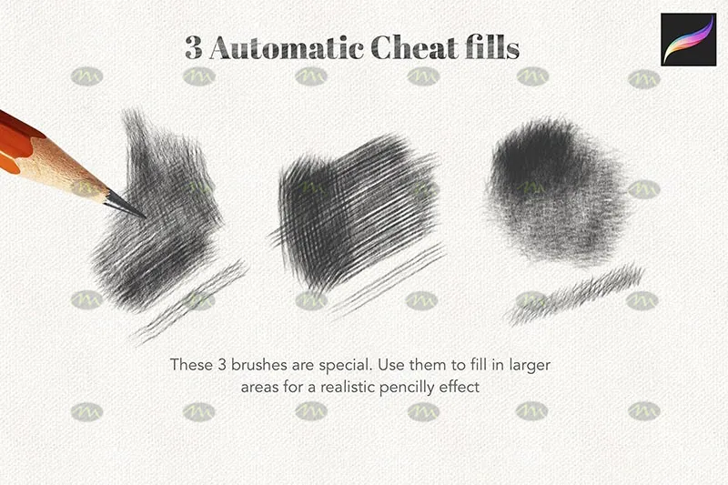 34个素描铅笔｜Procreate笔刷详情图 7