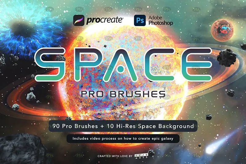 90个宇宙银河行星｜Procreate笔刷详情图 12