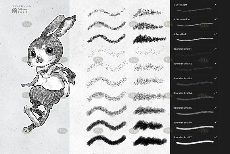 22个画点绘点画风｜Procreate笔刷详情图 7