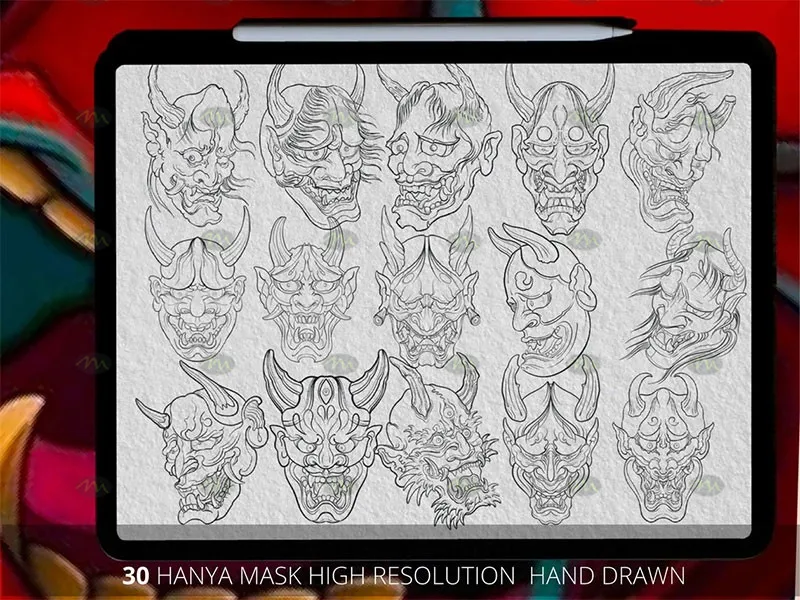 100个传统日式刺青图案｜Procreate笔刷详情图 13