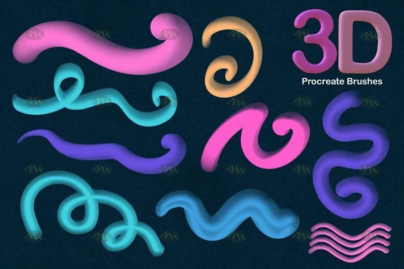25个3D立体字效果|Procreate笔刷详情图 7