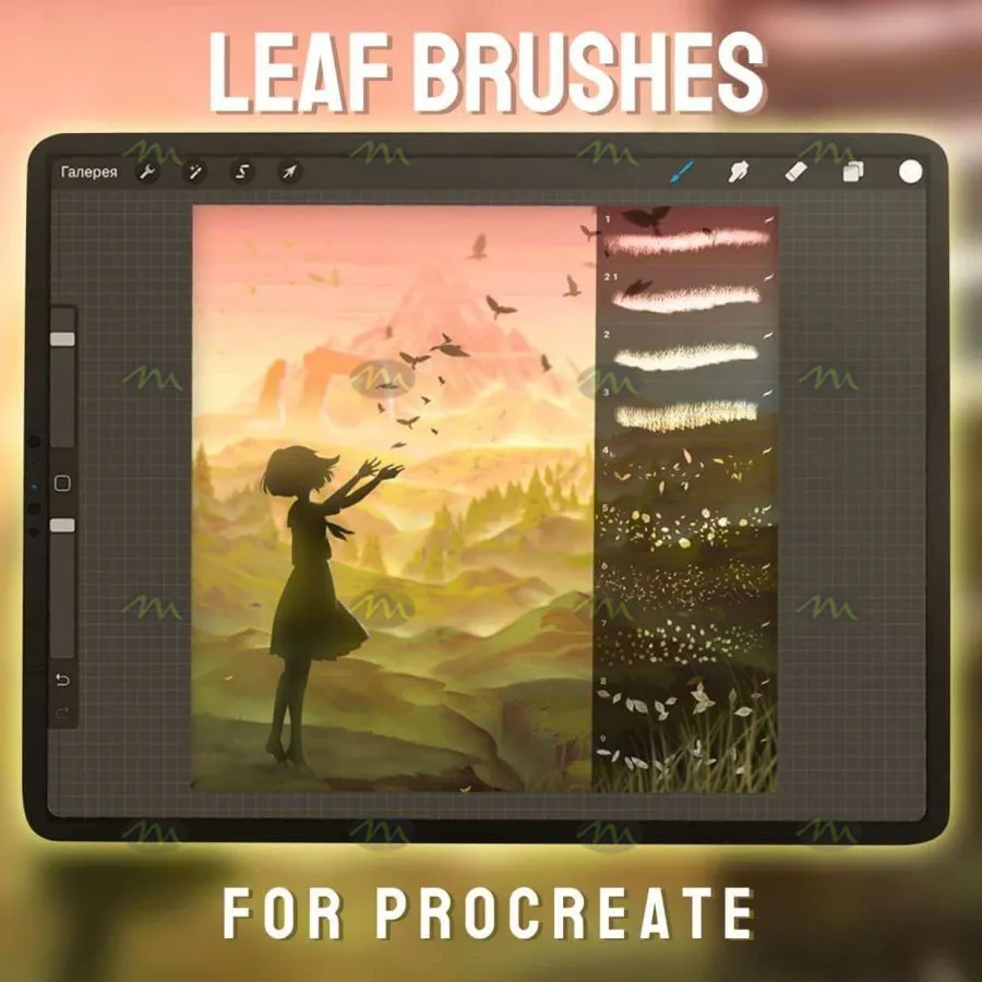 1个落叶飞叶｜Procreate笔刷详情图 8
