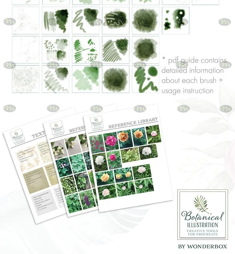 36个植物花卉水彩｜Procreate笔刷详情图 7