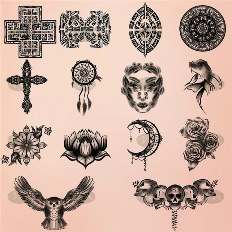 31个纹身刺青花臂图案|Procreate笔刷详情图 8