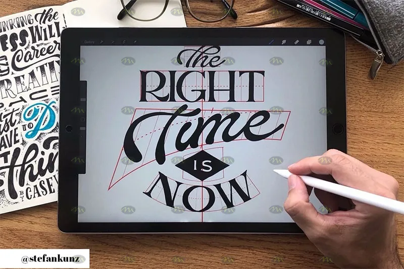 35个字标设计辅助线网格｜Procreate笔刷详情图 9
