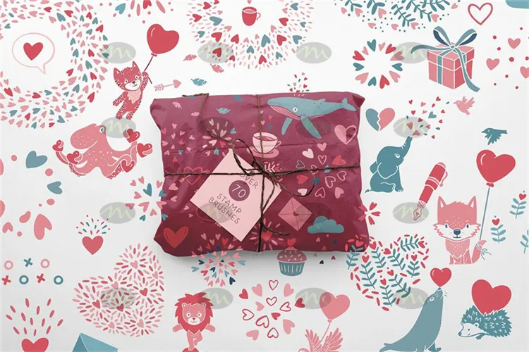 情人节卡通手绘图案填充画笔图形元素｜Procreate笔刷详情图 7