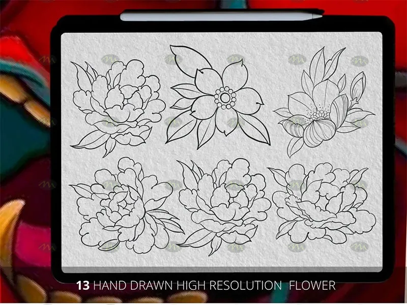 100个传统日式刺青图案｜Procreate笔刷详情图 15