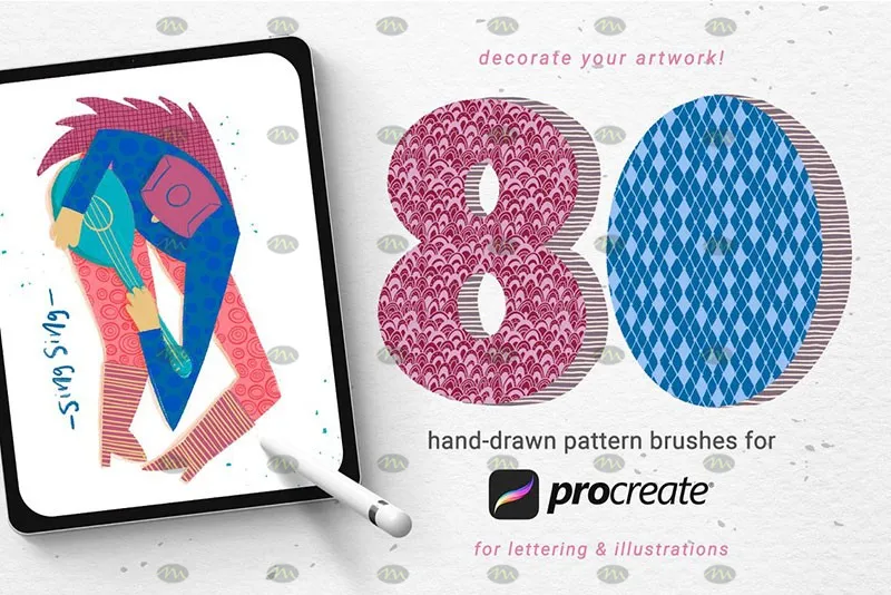 80个手绘图案｜Procreate笔刷详情图 18