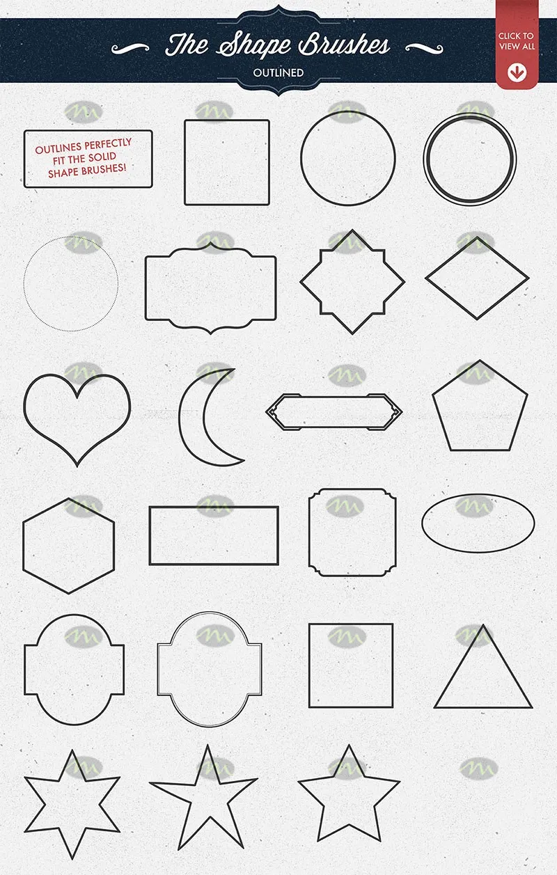 100个复古画框和边框｜Procreate笔刷详情图 8