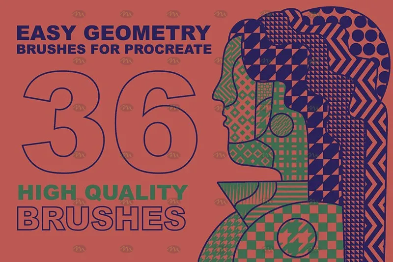 36个几何纹理｜Procreate笔刷详情图 11
