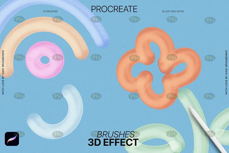15个3D效果｜Procreate笔刷详情图 8