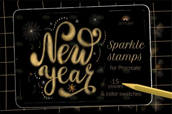 15个新年手写字设计｜Procreate笔刷详情图 14