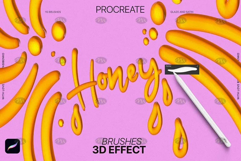 15个3D效果｜Procreate笔刷详情图 17
