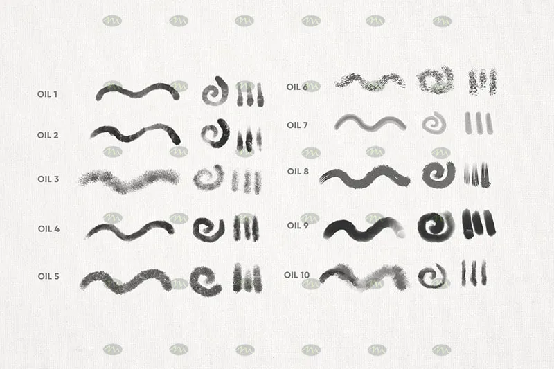 10个油画质感｜Procreate笔刷详情图 7