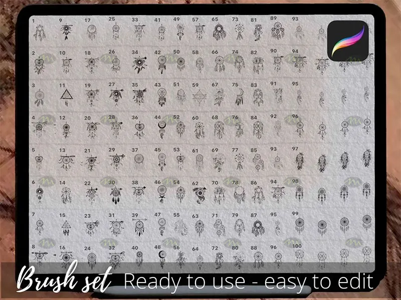 100个捕梦网挂饰｜Procreate笔刷详情图 7