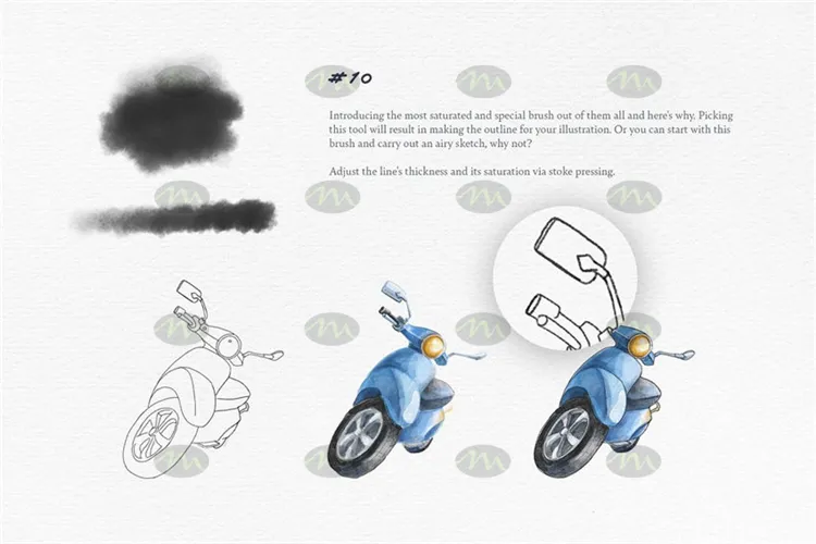 10个水彩插画草图｜Procreate笔刷详情图 10