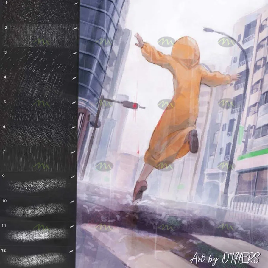 25个下雨效果｜Procreate笔刷详情图 8