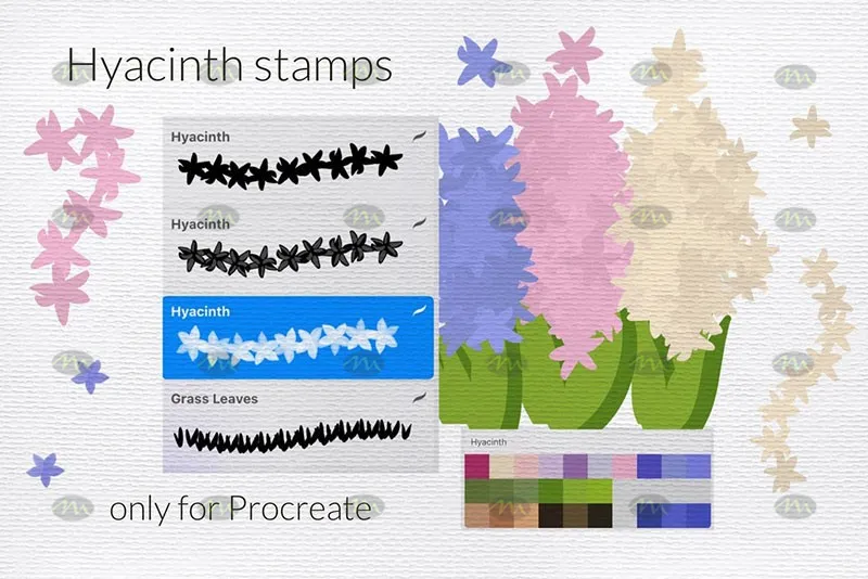 4个花朵图案|Procreate笔刷详情图 6