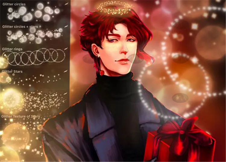 6个闪光霓虹灯滤镜插画星星｜Procreate笔刷详情图 7