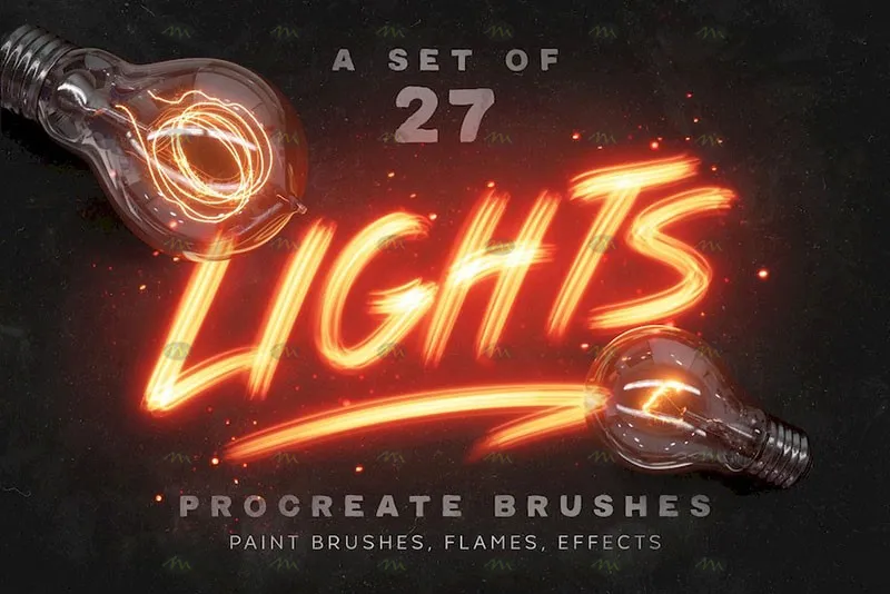 27个霓虹灯火焰光｜Procreate笔刷详情图 14