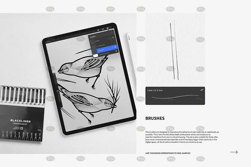 16个专业勾线｜Procreate笔刷详情图 8