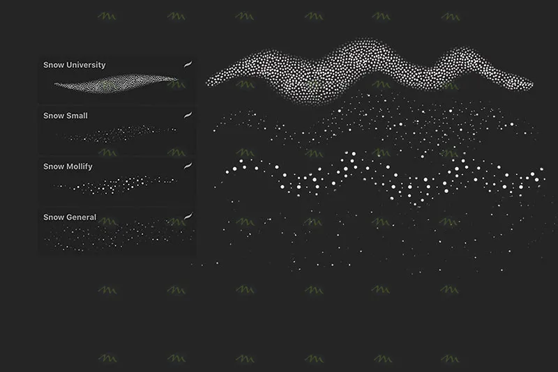 16个雪花｜Procreate笔刷详情图 8