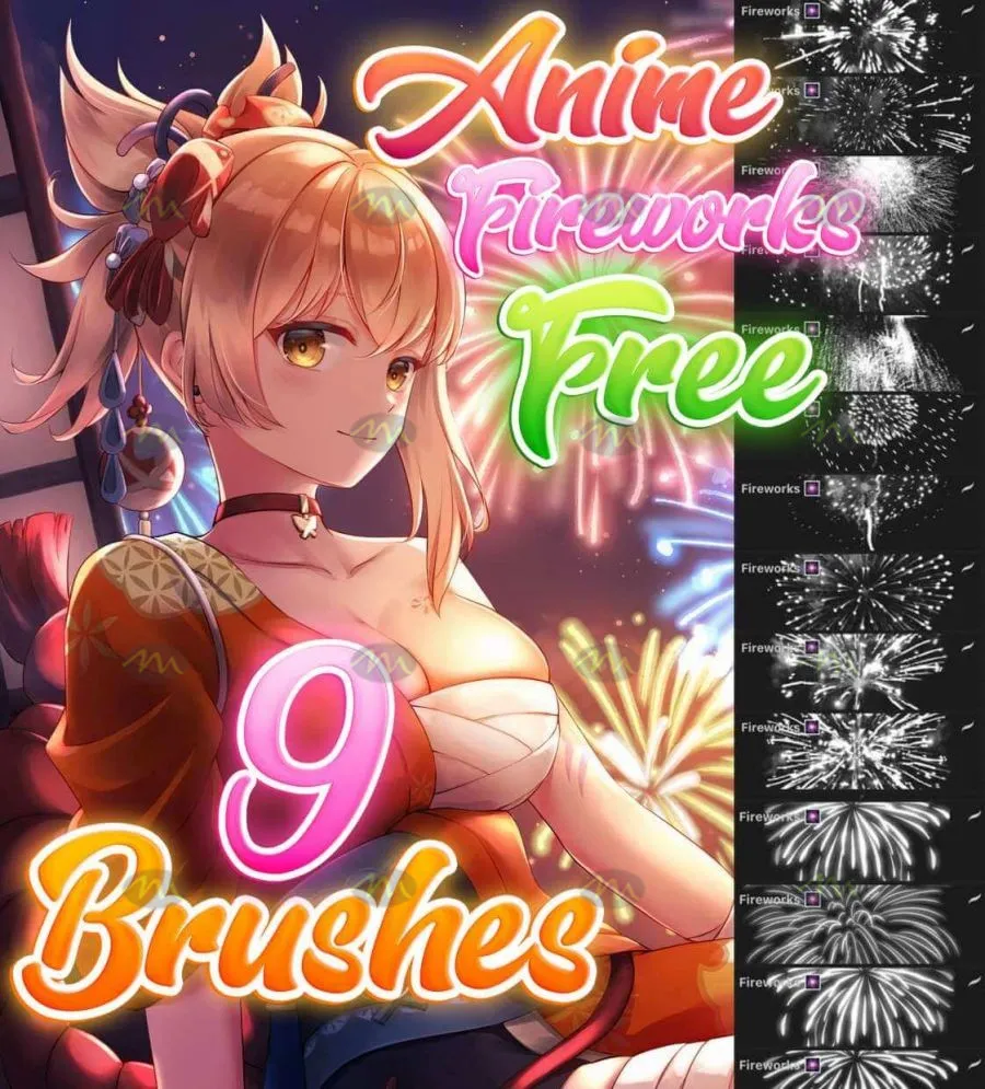 9个动画烟花｜Procreate笔刷详情图 8