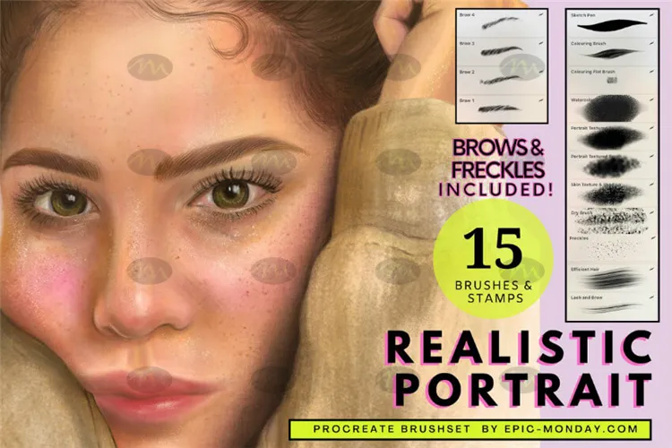 15个写实超现实厚涂人像油画｜Procreate笔刷详情图 10