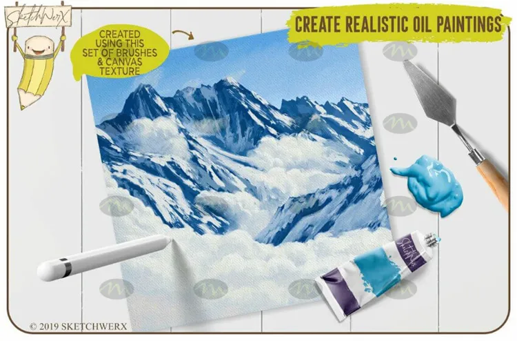 经典厚涂油画oil画笔｜Procreate笔刷详情图 8