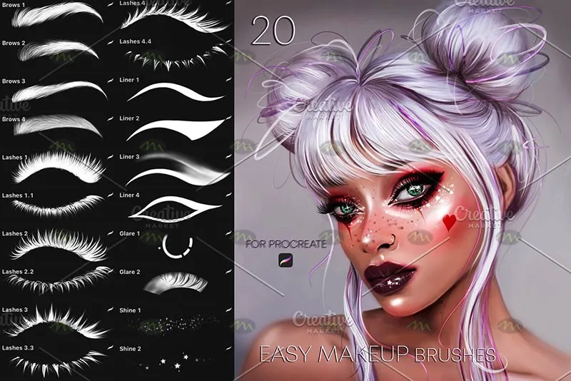 20个美妆｜Procreate笔刷详情图 8