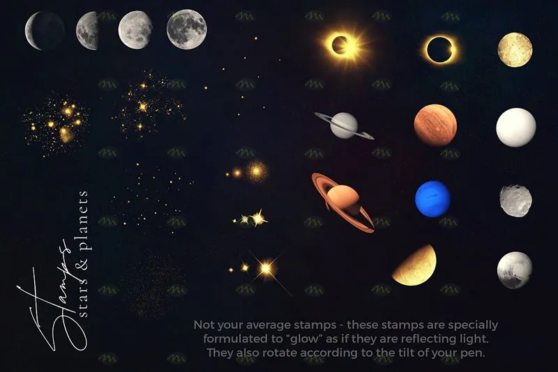97个银河星系｜Procreate笔刷详情图 14