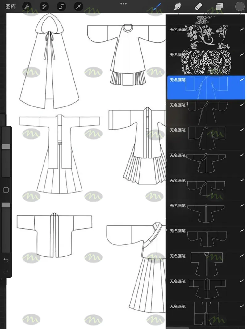 30个汉服设计｜Procreate笔刷详情图 7