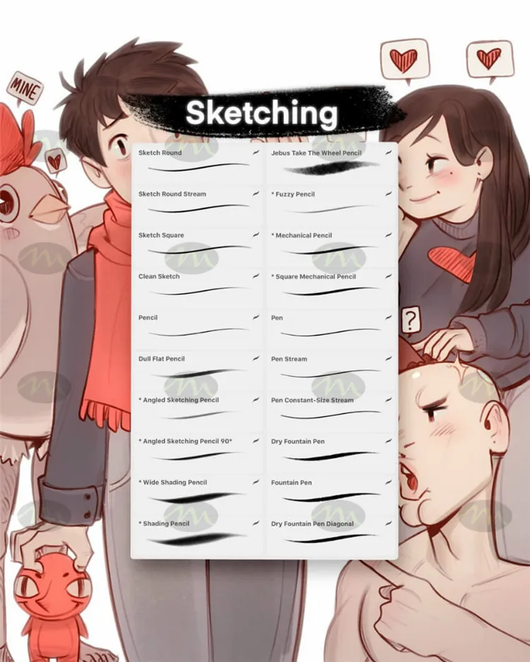 卡通人物肖像Q版插画｜Procreate笔刷详情图 9