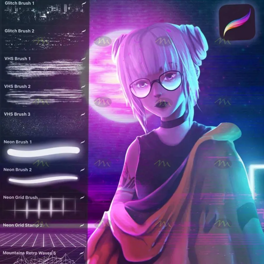 14个VHS老录像带效果｜Procreate笔刷详情图 8