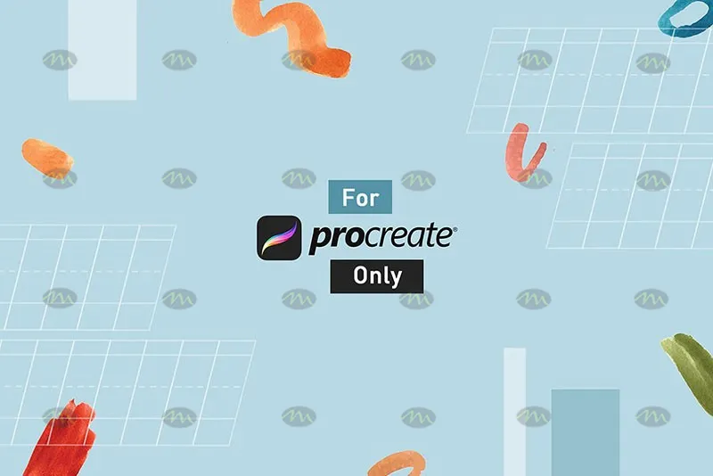 20个艺术字辅助网格|Procreate笔刷详情图 16