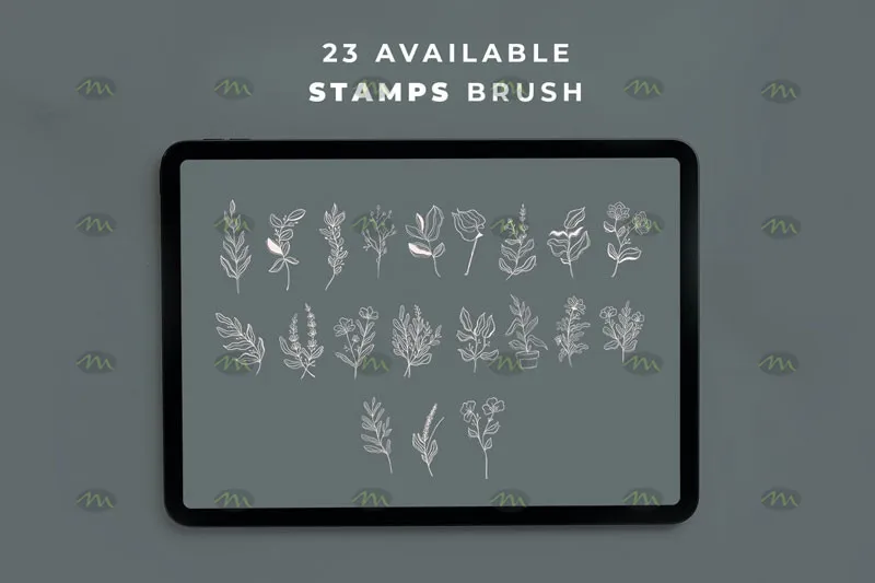 23个花卉底纹｜Procreate笔刷详情图 6