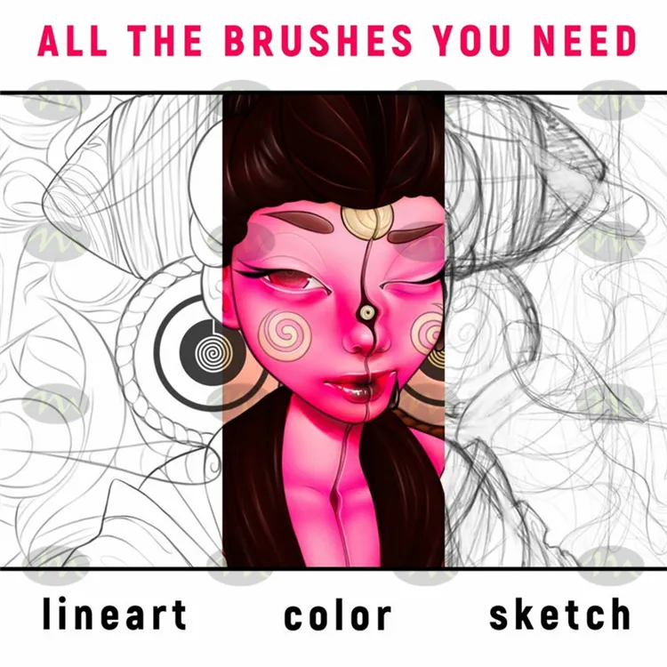 24款插画人物质感铅笔｜Procreate笔刷详情图 6