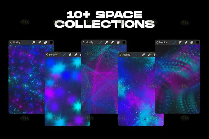 10个银河系星空｜Procreate笔刷详情图 7
