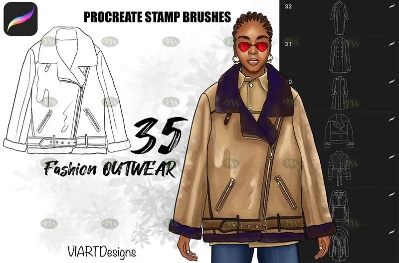 35个时尚服装｜Procreate笔刷详情图 11