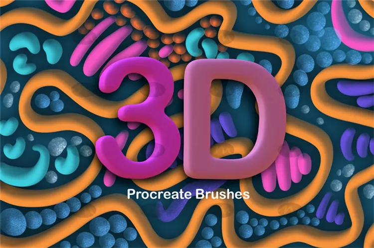 26个3d建模涂鸦立体o手绘｜Procreate笔刷详情图 6