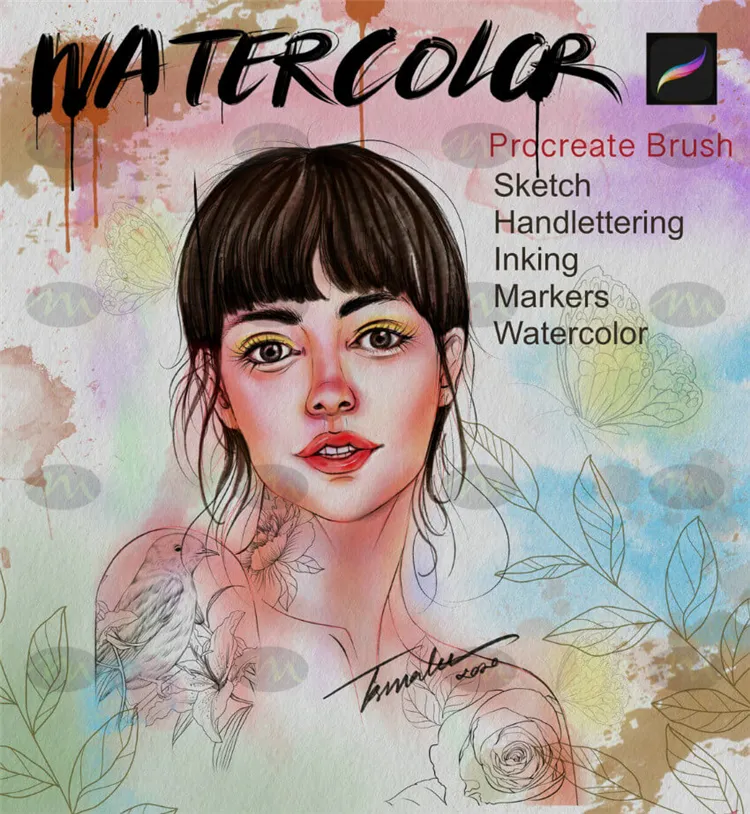 36个水彩插画｜Procreate笔刷详情图 11
