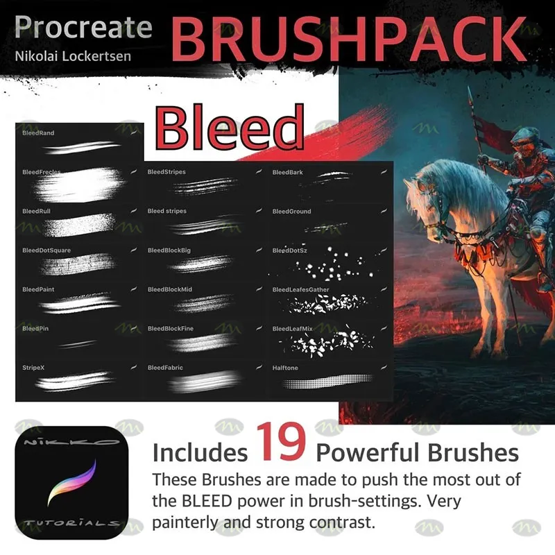 19个极具绘画感｜Procreate笔刷详情图 8