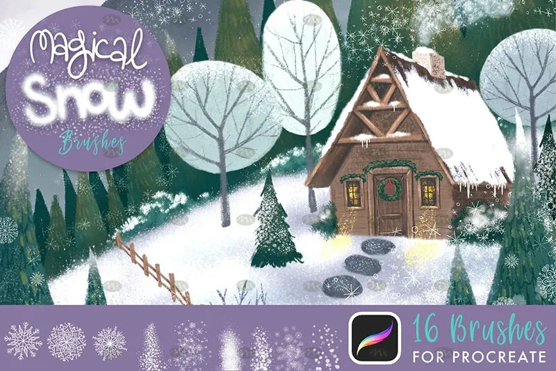19个雪花飘雪｜Procreate笔刷详情图 12